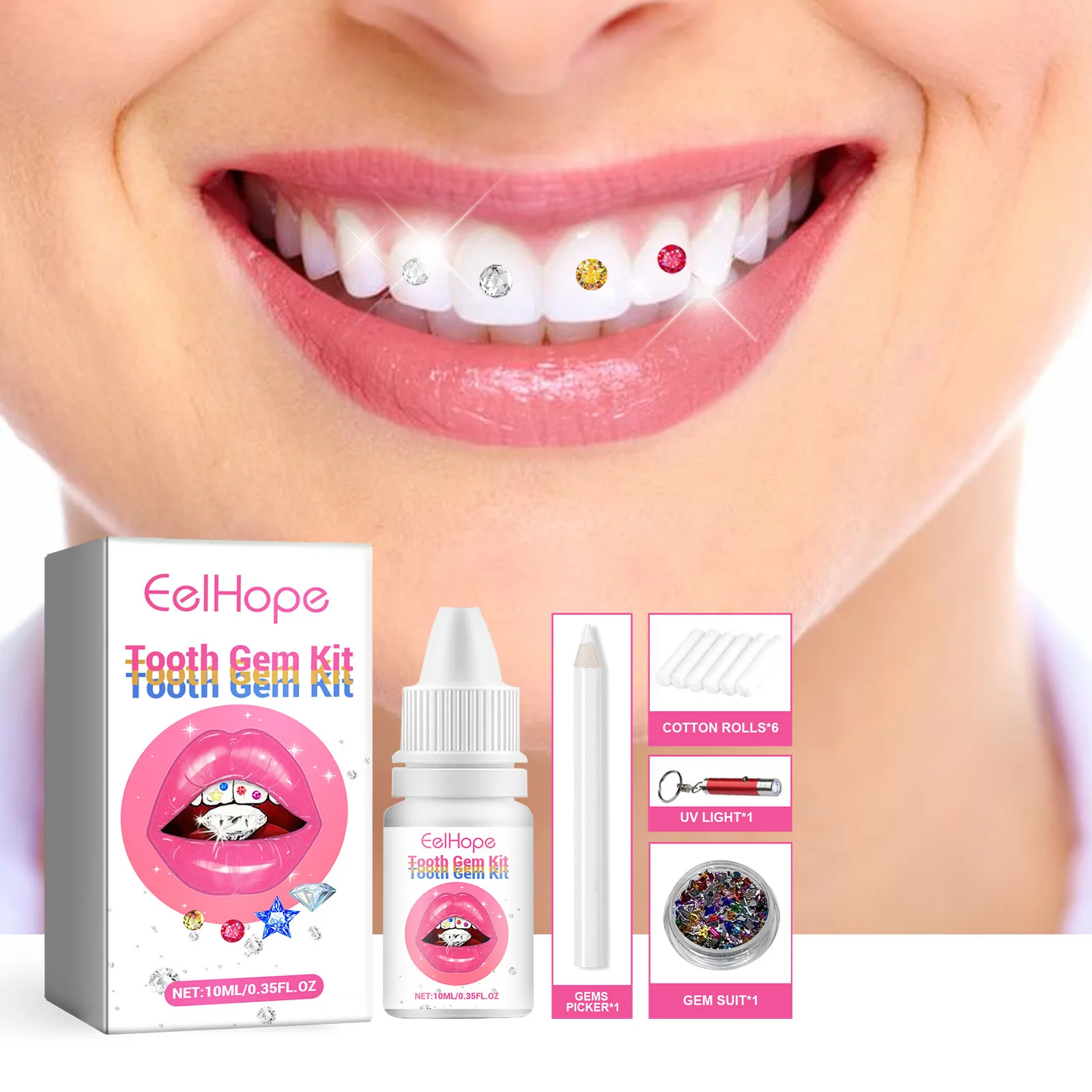 치아 장식 키트 DIY 투명 보석 장식 글리터 아름다운 - Teeth Whitening Kit With Light 리뷰 및 가격