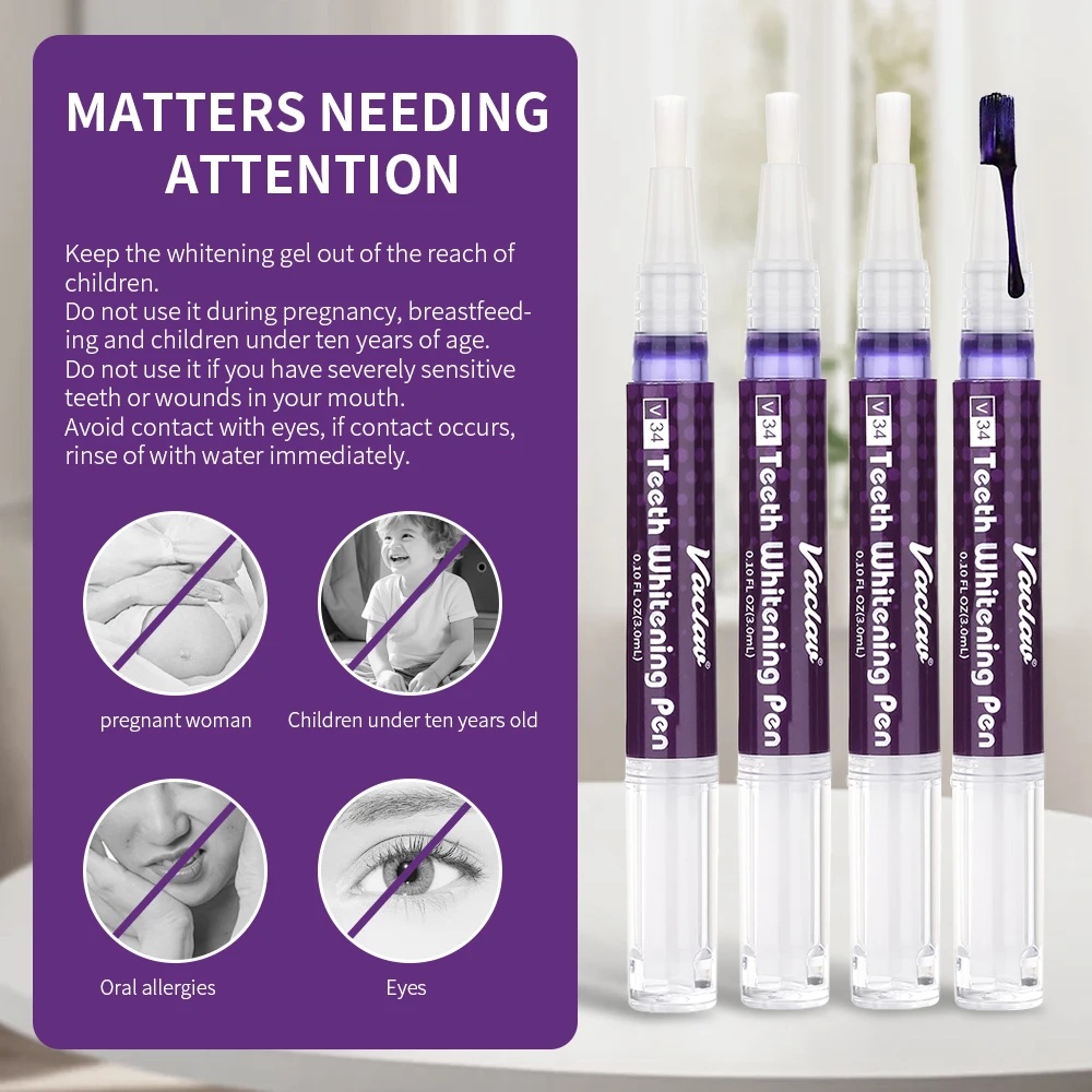 바츨라프 V34 퍼플 치아 미백 젤 펜, 얼룩 제거 및 - Teeth Whitening Instant 리뷰 및 가격