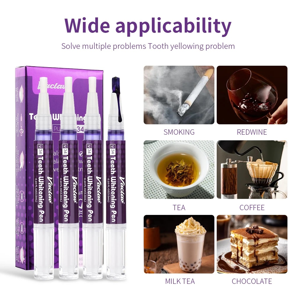 바츨라프 V34 퍼플 치아 미백 젤 펜, 얼룩 제거 및 - Teeth Whitening Instant 리뷰 및 가격